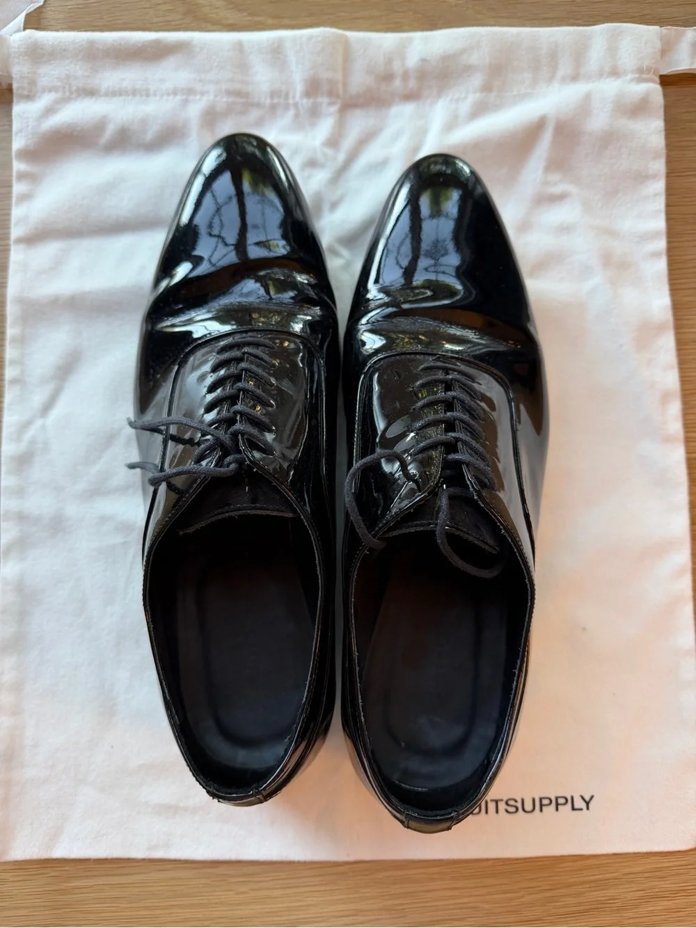 Suitsupply Black Patent Leather Lace-Up Oxfords